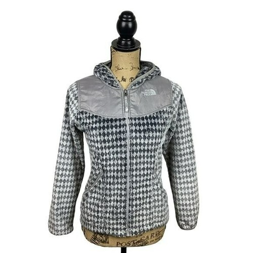 North Face Fuzzy Fleece Hooded Jacket Diamond Gray - Picture 2 of 13