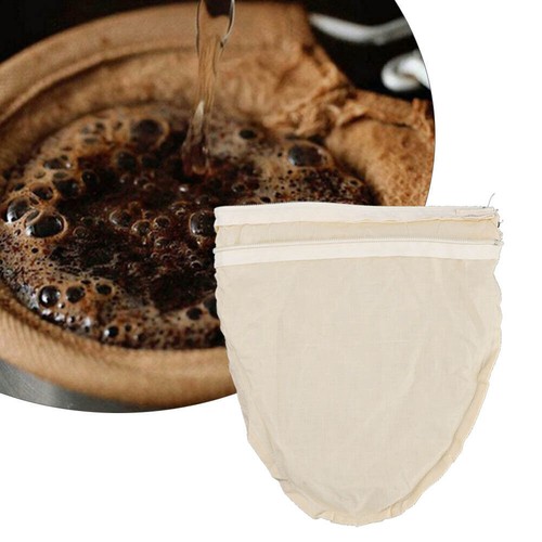 Reusable Cotton Coffee Tea Bag Filter Strainer with Handle