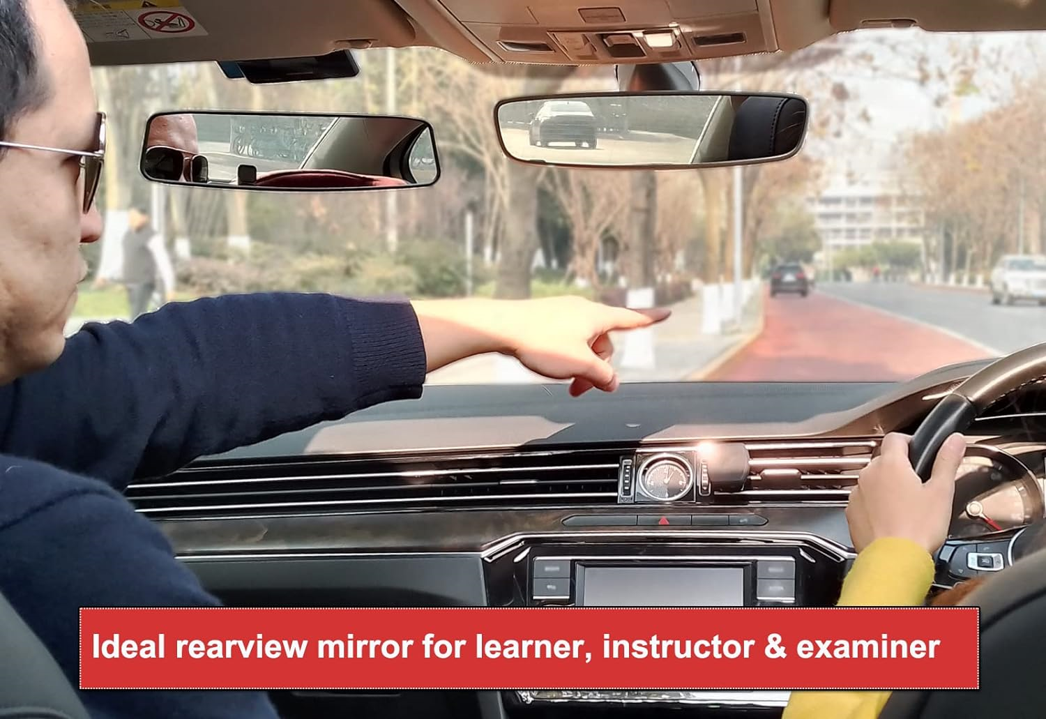 KITBEST Rear View Mirror Learner Driving Instructor Examiner Mirror Car