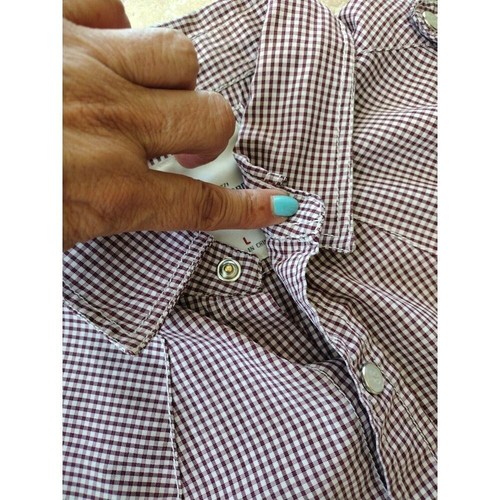 Jordan Craig Button Down Shirt Man L Short Sleeve Red White Checkered Casual - Picture 5 of 9