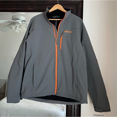 Marmot Gray Softshell Fleece Lined Trango Jacket Mens XL
