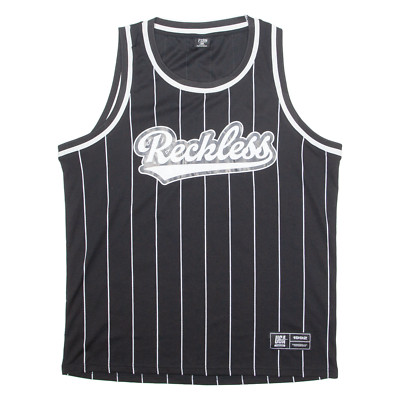 FSBN Reckless Nadelstreifen Herren Trikot schwarz ärmellos USA L