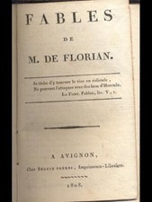 FABLES DE M. DE FLORIAN LIBRI ANTICHI/MODERNARIATO  A AVIGNON 1808