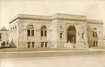 #ad Library Mankato MN Minnesota 1907 RPPC Photo Postcard Copy $4.95