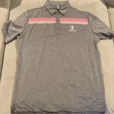 Footjoy - FJ - Golf Polo - MOUNT PLEASANT GOLF COURSE - Gray Striped - Men's XXL