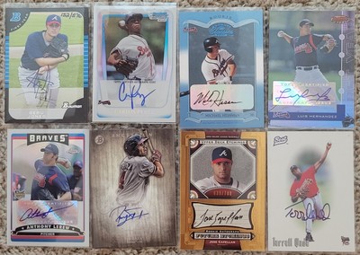Atlanta Braves Autograph Card Lot - (3)Rookie Cards - (6)#'ed Cards Total Of (8)