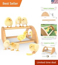 Fun Bamboo Roosting Perch with Built-In Mirrors - Easy to Assemble for Chicks