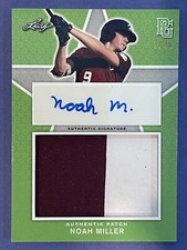 2020 Leaf Perfect Game National Showcase Noah Miller Patch Auto /25 Emerald