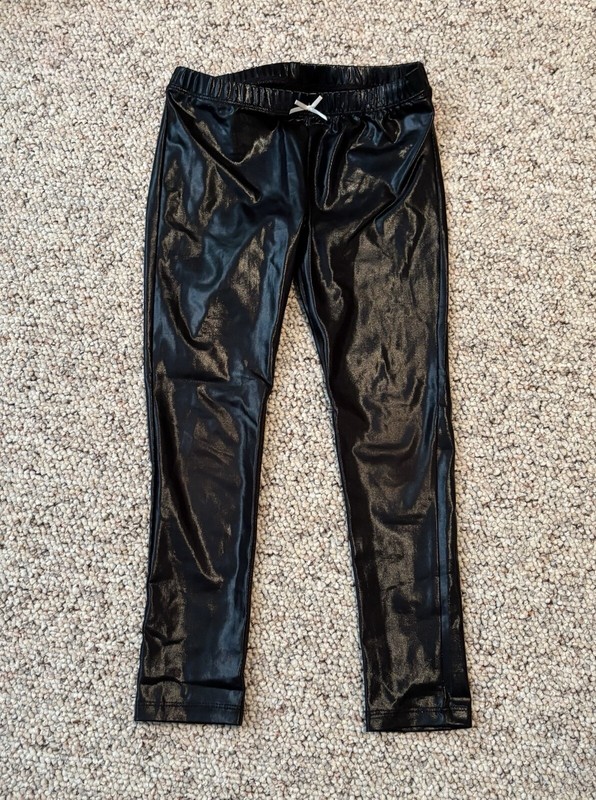 Pink Chicken Faux Leather Leggings Size 6 EUC