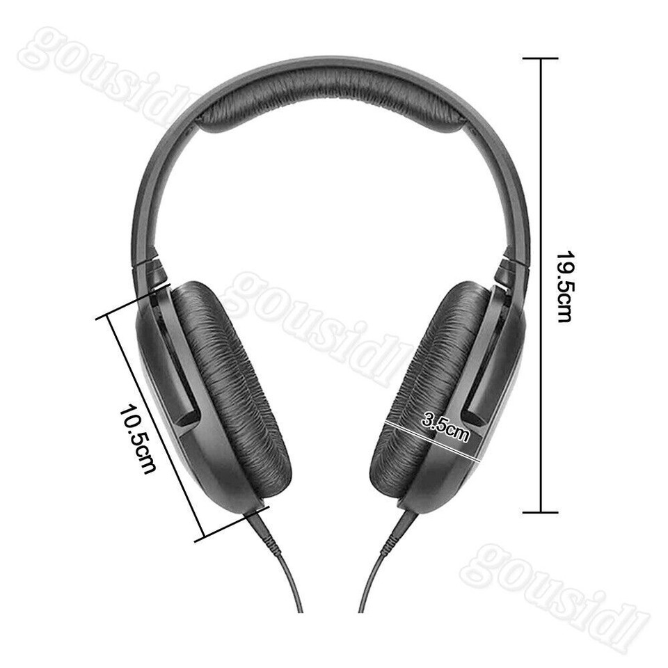 Sennheiser HD 206 Stereo WIRED Headphones Earphones Over Ear Black In