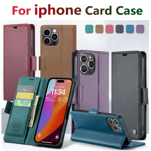 Premium Leather iPhone Case with Card Slot for iPhone 6-15 Pro Max & SE –Stylish - image 2 of 4