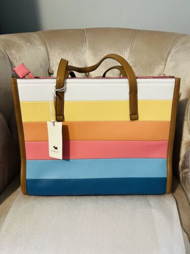 Radley London Chartwell Stripe Medium Zip Top Tote Bag Handbag Office Purse New - Picture 3 of 11