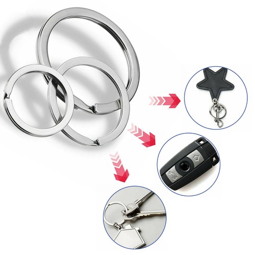 20-25-30mm Rings Split Hoop DIY Flat Metal Chains 50PCS Stainless Steel Key - Picture 6 of 13
