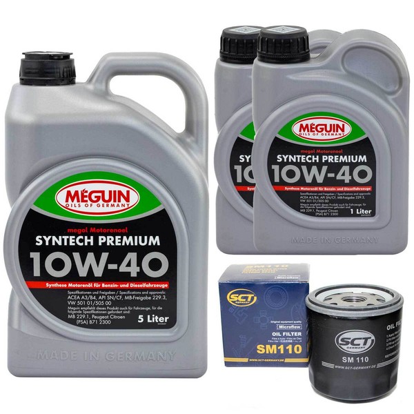 MotoröL Set Syntech 10W-40 Meguin 7 Liter + ÖLfilter FüR Alfa Romeo 166 Lancia-image
