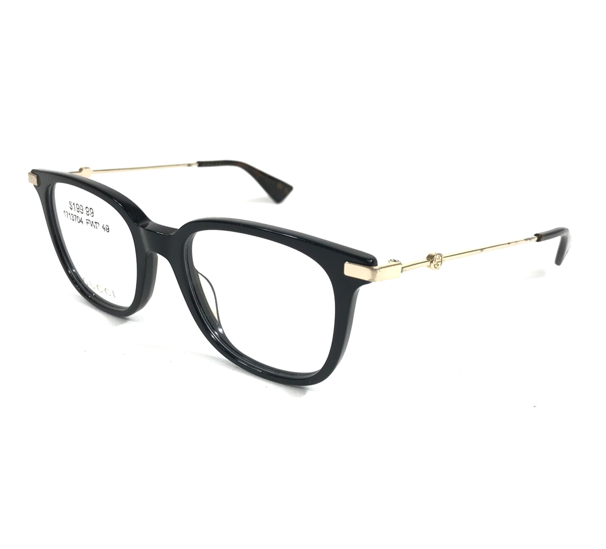 GUCCI★ブランドレディースサングラス GG0110O 001 Gucci Eyeglasses Frames GG0110OZ 001 Black Gold Logos Square