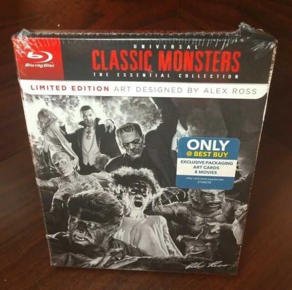 Universal Classic Monsters Essential 8 Film Collection Blu Ray 7 Card Alex Ross For Sale Online Ebay