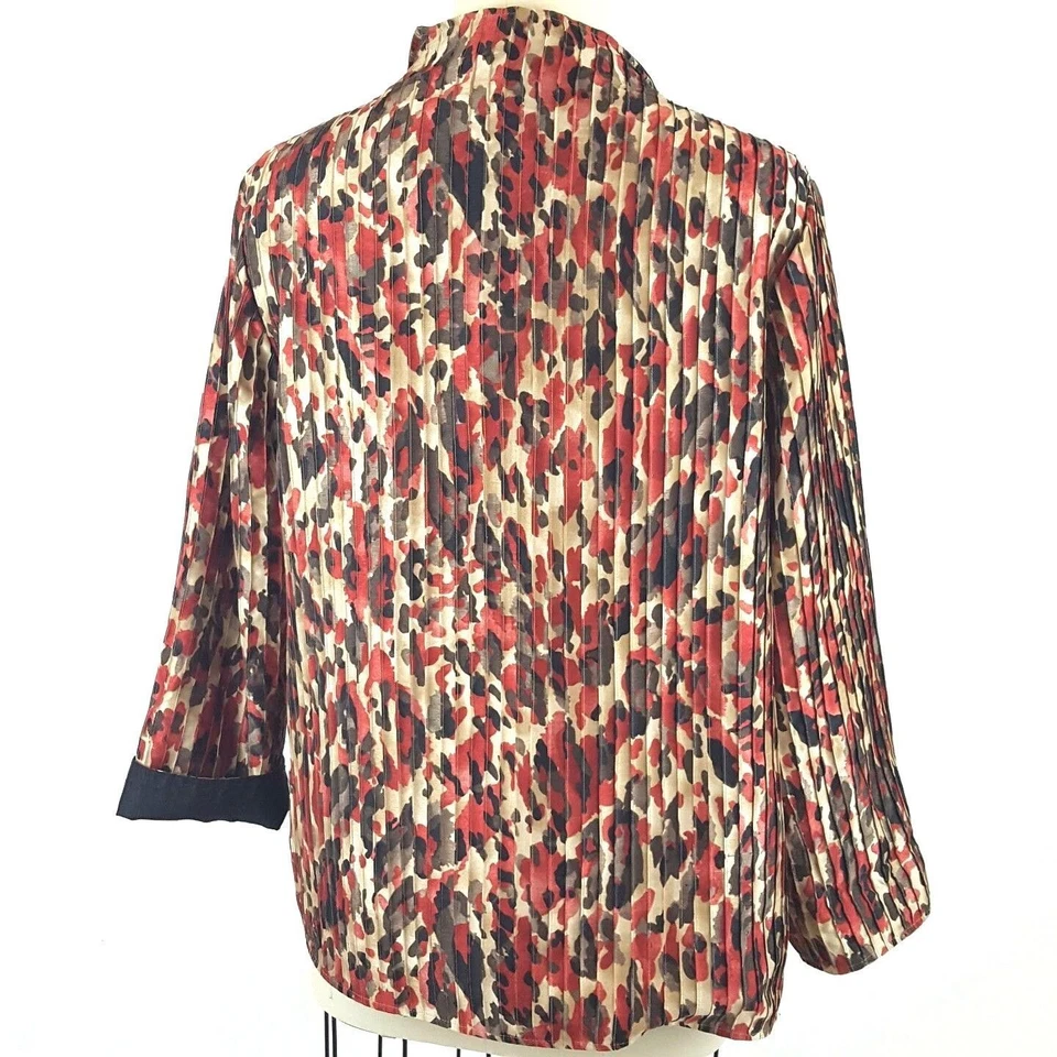 J by Jones New York Womens Jacket 2X Open Front Abstract Unstructured Reversible - Image 3 of 4