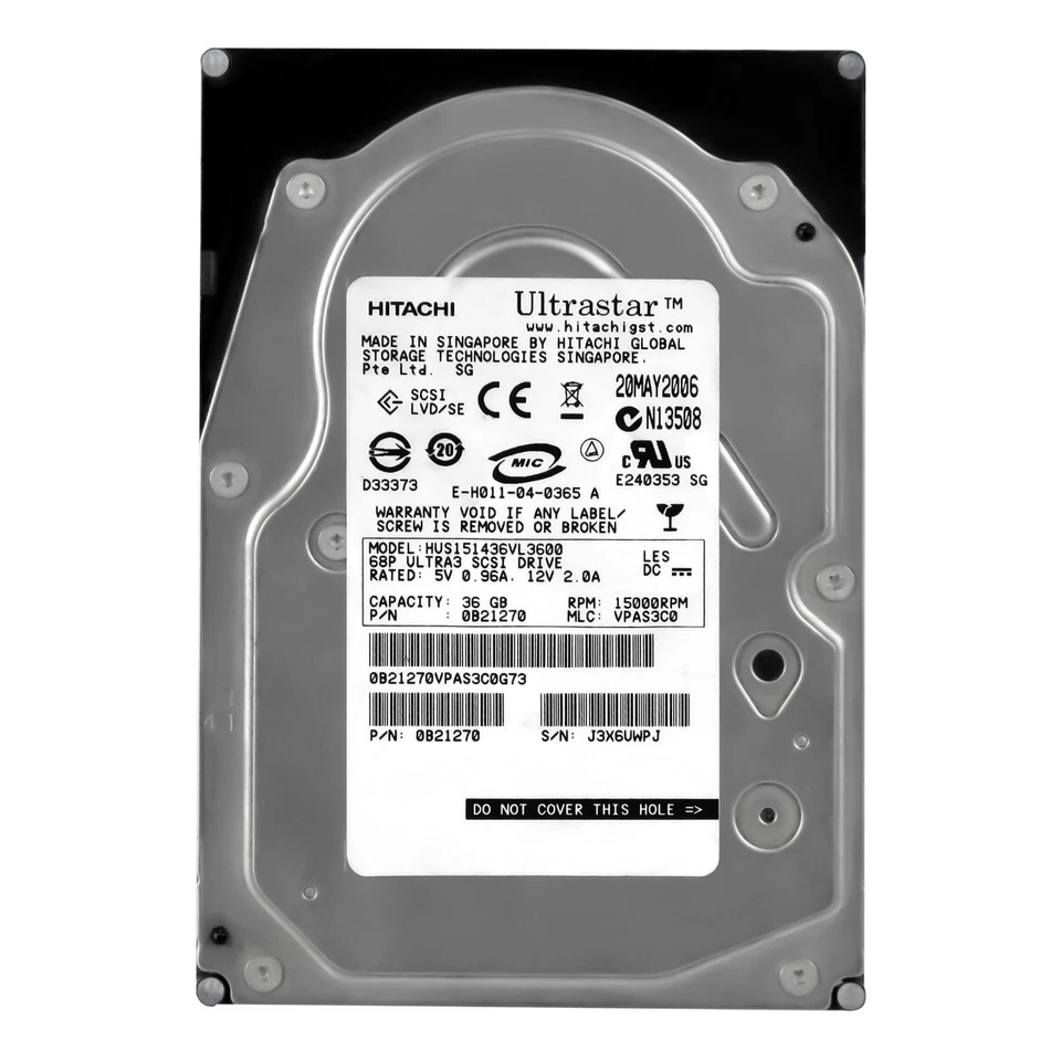 HITACHI UltraStar 15K147 0B21270 HUS151436VL3600 36GB 15K 16MB SCSI U320 3.5'' - Image 3 of 3