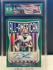 2021 TREVOR LAWRENCE Leaf Valiant All American GREEN RC AUTO /99 Gem Mint HGA 🔥