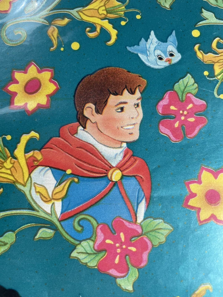 Envoltura de regalo vintage de Walt Disney Blancanieves Bambi Birds 2 hojas verde azulado 20"x24" nueva Foto 4 de 4