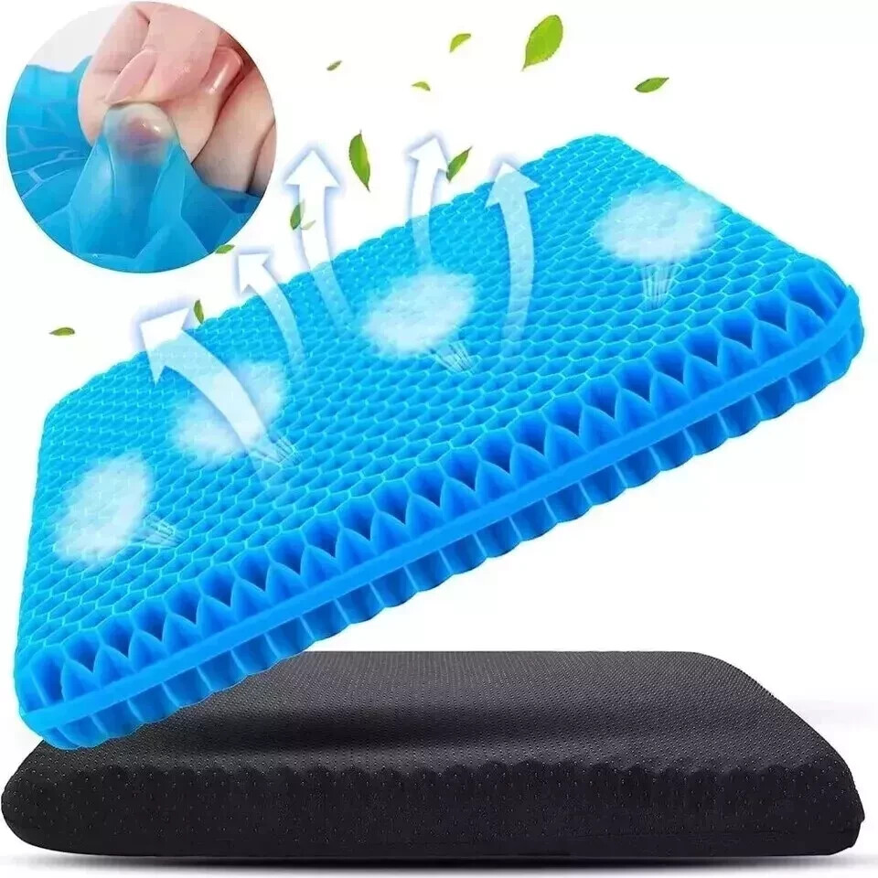 Gel Seat Cushion Double Thick Egg Seat Cushion Non-Slip Cover Breathable Design