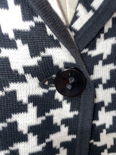 Josephine Chaus Women's Houndstooth Sweater Blazer Cardigan size S Cotton Blend - Picture 3 of 8
