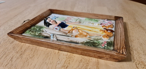 Enesco Walt Disney 3D Ceramic Wall Plaque:"Snow White" Japan 21x16.5cm Vtg Rare - Picture 11 of 13