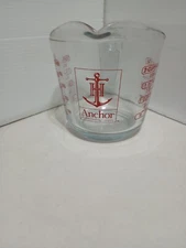 Anchor Hocking 2 Cup Measuring Cup with Name and Design in Red Lettering