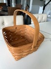 Longaberger Medium Berry Basket Swing handle Classic Blue Liner 1997 square — photo 4