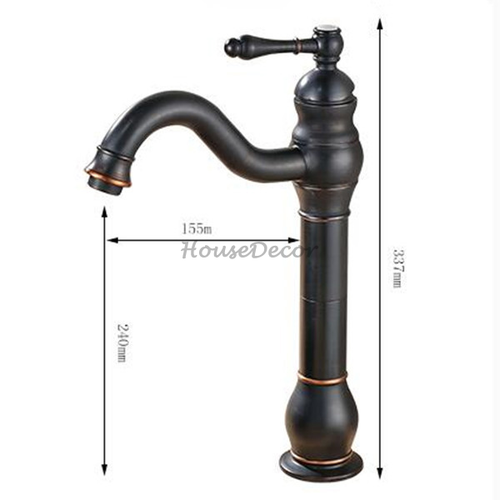 Vintage Polished Black Brass Bath Basin Sink Mono Bloc Mixer Tap Swivel Spout - Picture 4 of 4