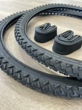 Pair 2 26" x 1.95" Mountain Tires Tubes KNOBBY TIRE MTB 26x1.95 Bicycle bike