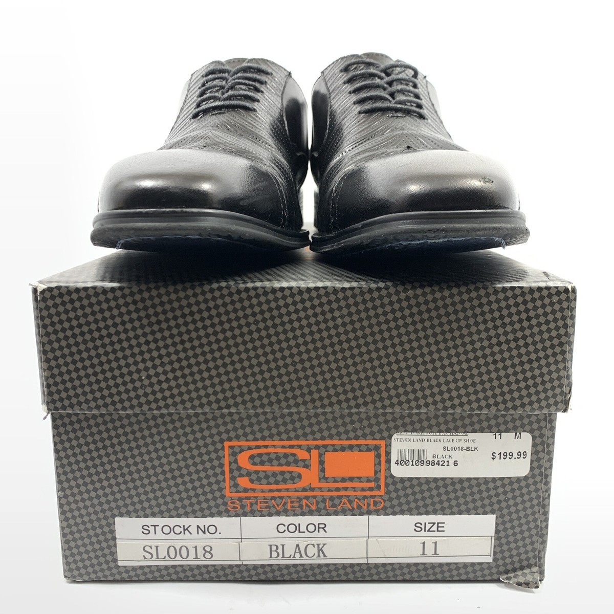 Used but worn 1 time in excellent condition Steven Land dress shoes sz 11 Steven Land Black Lace Up Dress Shoes SL0018 / Size 11 M | eBay main image 3