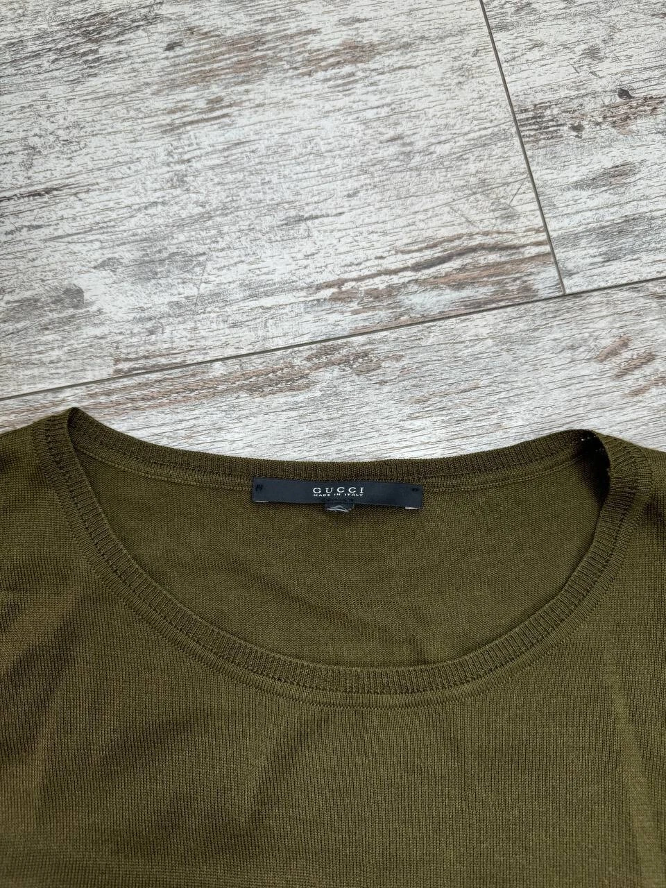 GUCCI Abito Tunica Relax Lana Oliva Cashmere Made In Italy Taglia L