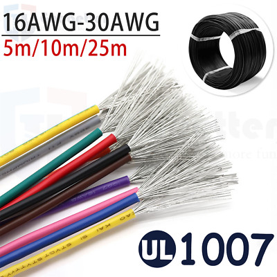 16/18/20 to 30AWG Electric Wire Multi-Strand Copper Soft Cable UL 1007 RoHS