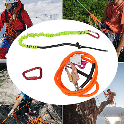 Orange Sling 5/8in 8ft Steel Core Rope 20kN Triple-Lock Carabiner