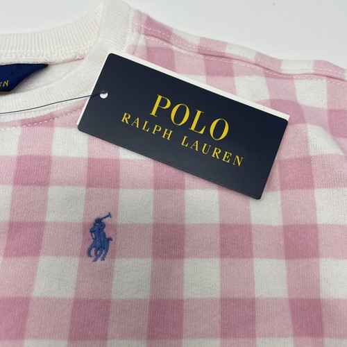 Polo Ralph Lauren Girls 3T Pullover Pink Check Sweatshirt Long Sleeve - Picture 4 of 8