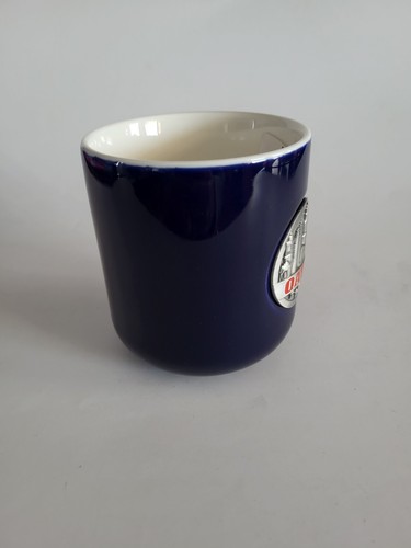 Qatar Souvenir Coffee Mug Blue Metal Emblem - Picture 4 of 6