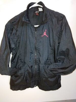 90年代NIKE×JORDANジョーダンflightナイロンジャケット刺繍/W9 Vintage 90's Nike Air Jordan Jacket Black Flight Zip