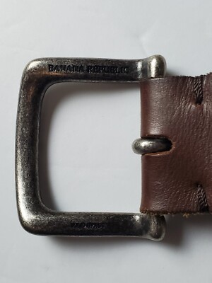 Banana Republic 34 GENUINE Leather Belt Men Brown Studded | eBay display picture 2