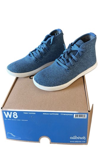 NEW Allbirds W8 Tree Topper Sapphire Blue High Tops Sneakers Merino Wool Active - Picture 2 of 7
