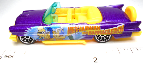 2004 MATCHBOX SPONGEBOB MERMAIDMAN BARNACLEBOY '56 CADILLAC ELDORADO 3 1/8" CAR - Picture 5 of 6