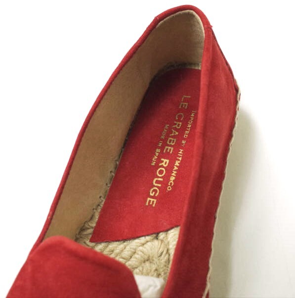 LE CRABE ROUGE suede espadrilles HI5134002 36(23cm) RED Leather slip-on  g12647 | eBay