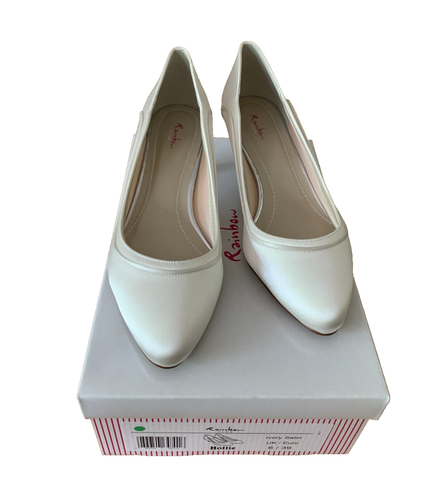 Rainbow Club Hollie Brautschuhe Hochzeit Damen Satin Pumps Gr. 40 Ivory / Creme - Bild 2 von 3