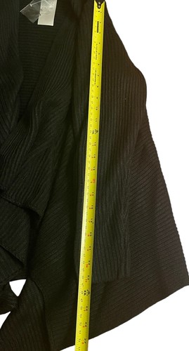 Joan Rivers Womens Black Shawl Sweater Size S Acrylic Square Bottom Long Drape - Picture 14 of 16