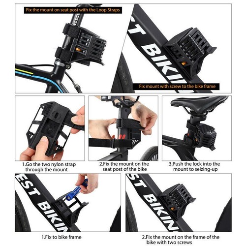 WEST BIKING Foldable Bike Chain Lock Bicycle Security Lock With Bracket 3 Keys - Picture 12 of 16
