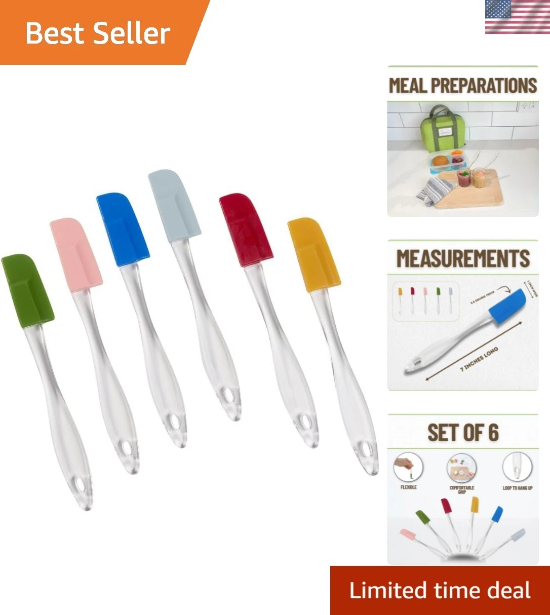 Set of 6 Mini Silicone Spatulas for Kitchen Cooking & Baking, Small Silicone ...
Opens in a new wind