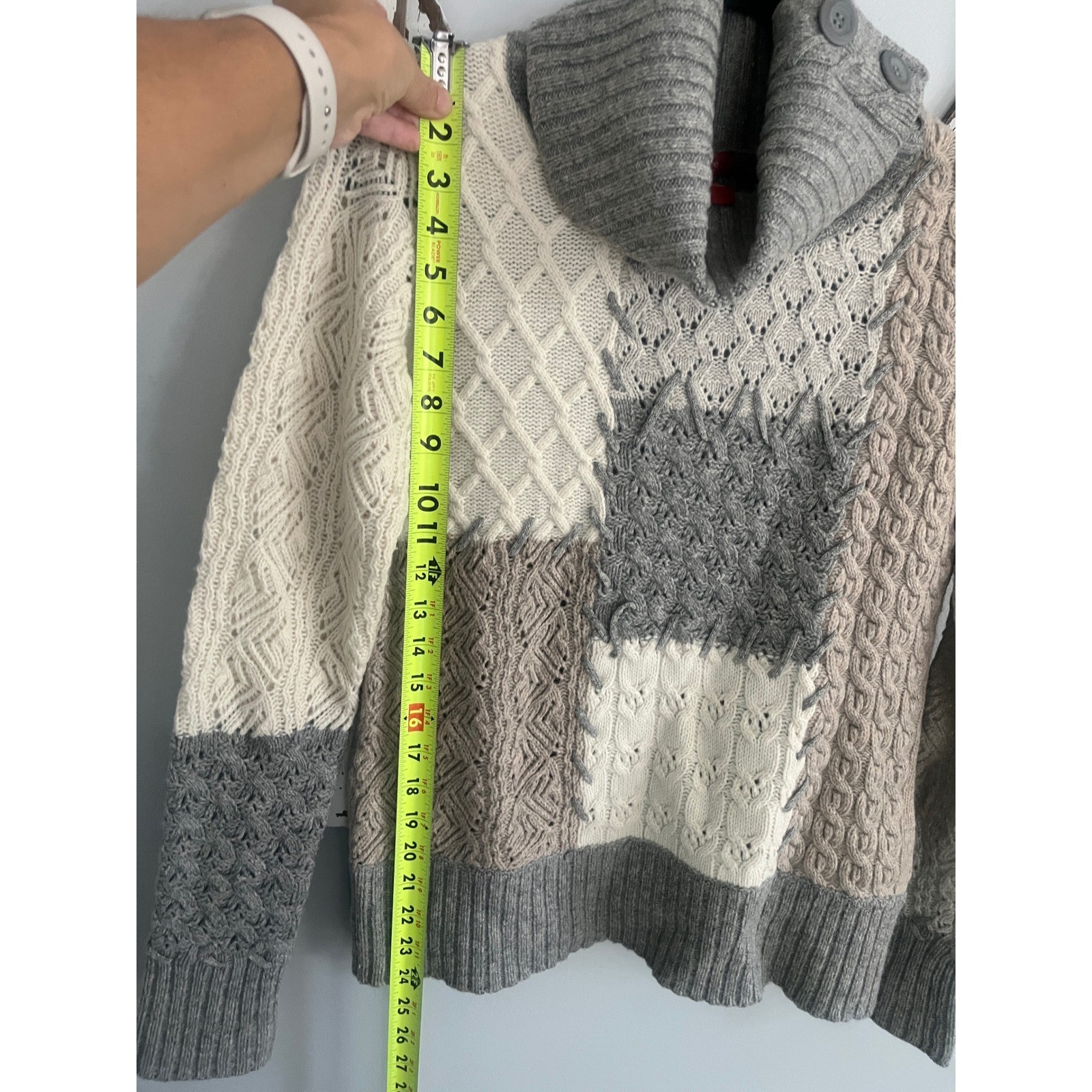 Sundance Size Small Lambswool Patchwork Saco Swea… - image 4