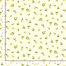 Limoncello Fabric  Tossed Mini Lemon Cream  Timeless Treasures YARD