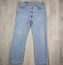 Vintage Levis 38x30 Blue Medium Wash Regular Straight 505 Distressed Y2K USA