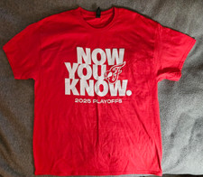 Indiana Fever NOW YOU KNOW 2025 WNBA PLAYOFFS XL Red T-Shirt